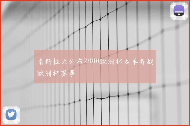 南斯拉夫公布2000欧洲杯名单备战欧洲杯赛事